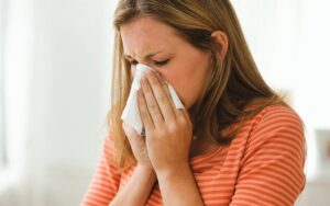 woman with allergies